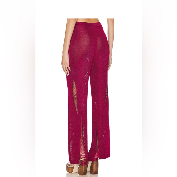 Cult Gia burgundy knit pant size small - Picture 3 of 6